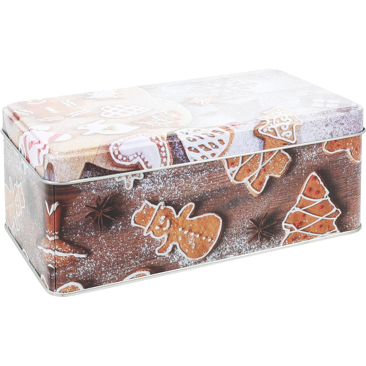 Set of 3 Gingerbread Christmas Storage Tins | Festive Rectangle Nesting Tins Tin - Tophatter Daily Deals