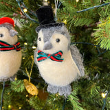 Penguin Christmas Bauble | Grey Wool Penguin Christmas Tree Ornament - 11cm Baubles - Tophatter Daily Deals