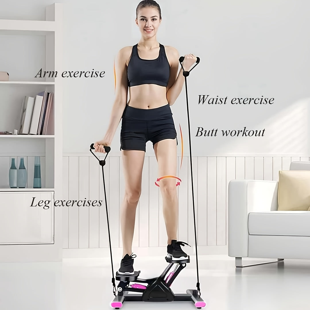 V-Shaped Mini Stepper with Resistance Bands Fitness - Tophatter Daily Deals