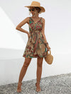 Smocked Printed V-Neck Mini Dress Casual Dresses - Tophatter Daily Deals