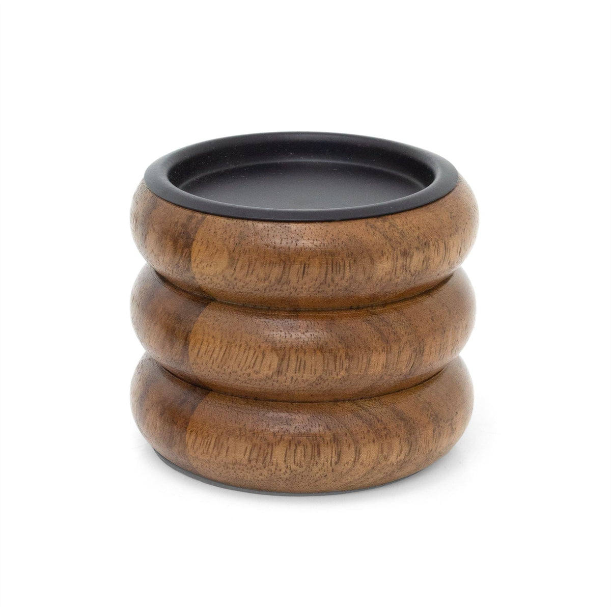 Walnut Pillar Candle Holder | Wooden Candlestick for Pillar Candles - 8cm Candle Holder - Tophatter Daily Deals