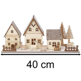 Christmas Scene Light-Up Houses | LED Wooden Winter Houses Ornament - 40cm Ornament - Tophatter Daily Deals