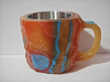 400ml Resin Mineral Crystal Coffee Mugs With Handles Elegant Fake Mineral Crystal Cup For Workplace Home Decor Christmas Gift Kitchen Gadgets Volcano Red 10cm High Flat mouthed inner liner 0 - Tophatter Daily Deals