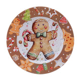 Gingerbread Christmas Tin Platter | Round Christmas Serving Tray Platter - 33cm Tray - Tophatter Daily Deals