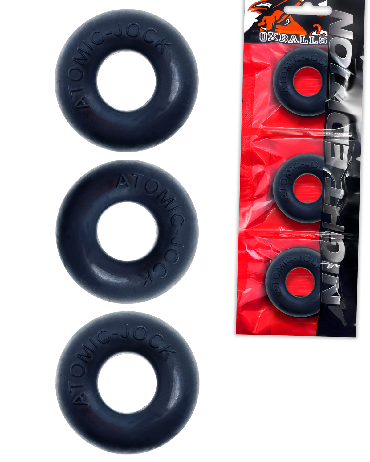 Oxballs Ringer 3-Pack (Night Black) – Silicone Cockring Set > Cock Ring > Sets - Tophatter Daily Deals