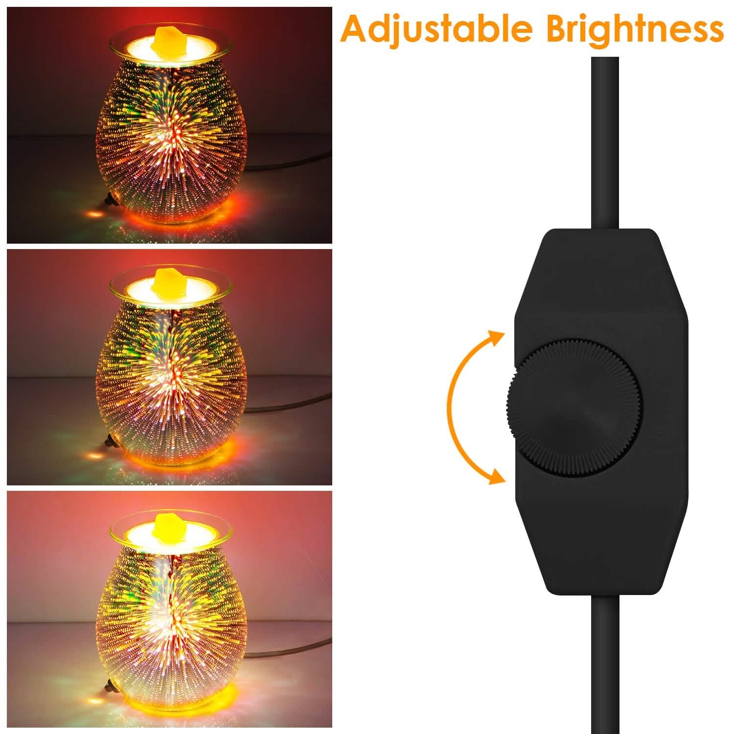 3D Fireworks Glass Wax Warmer Electric Wax Burner Night Lamp Health & Wellness - Tophatter Daily Deals