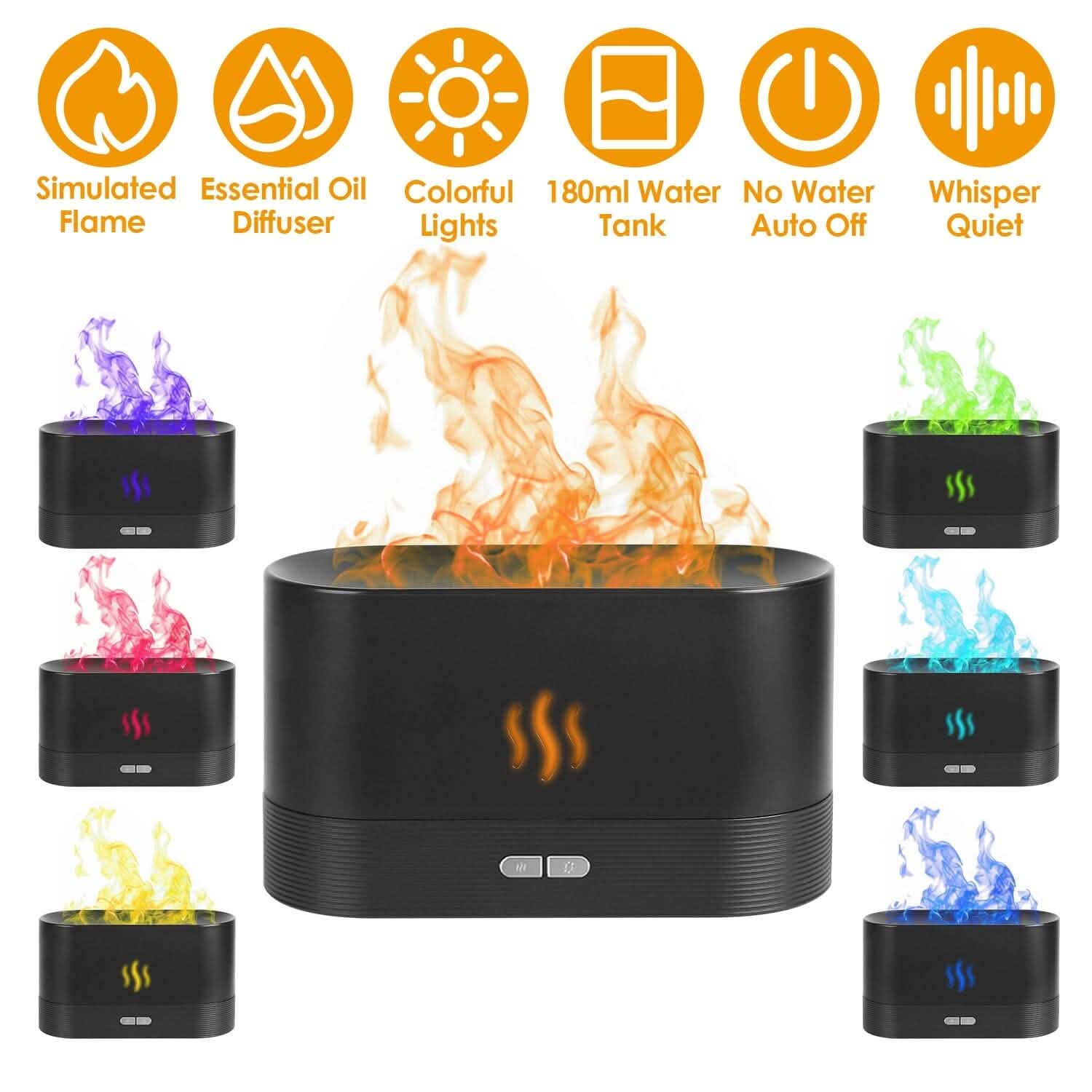 3D Flame Air Humidifier Health & Wellness - Tophatter Daily Deals