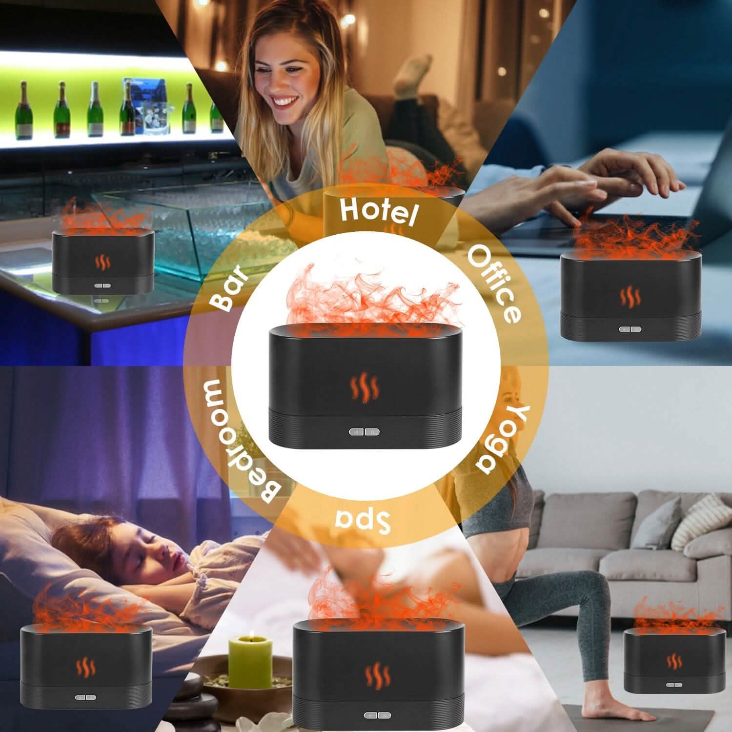 3D Flame Air Humidifier Health & Wellness - Tophatter Daily Deals