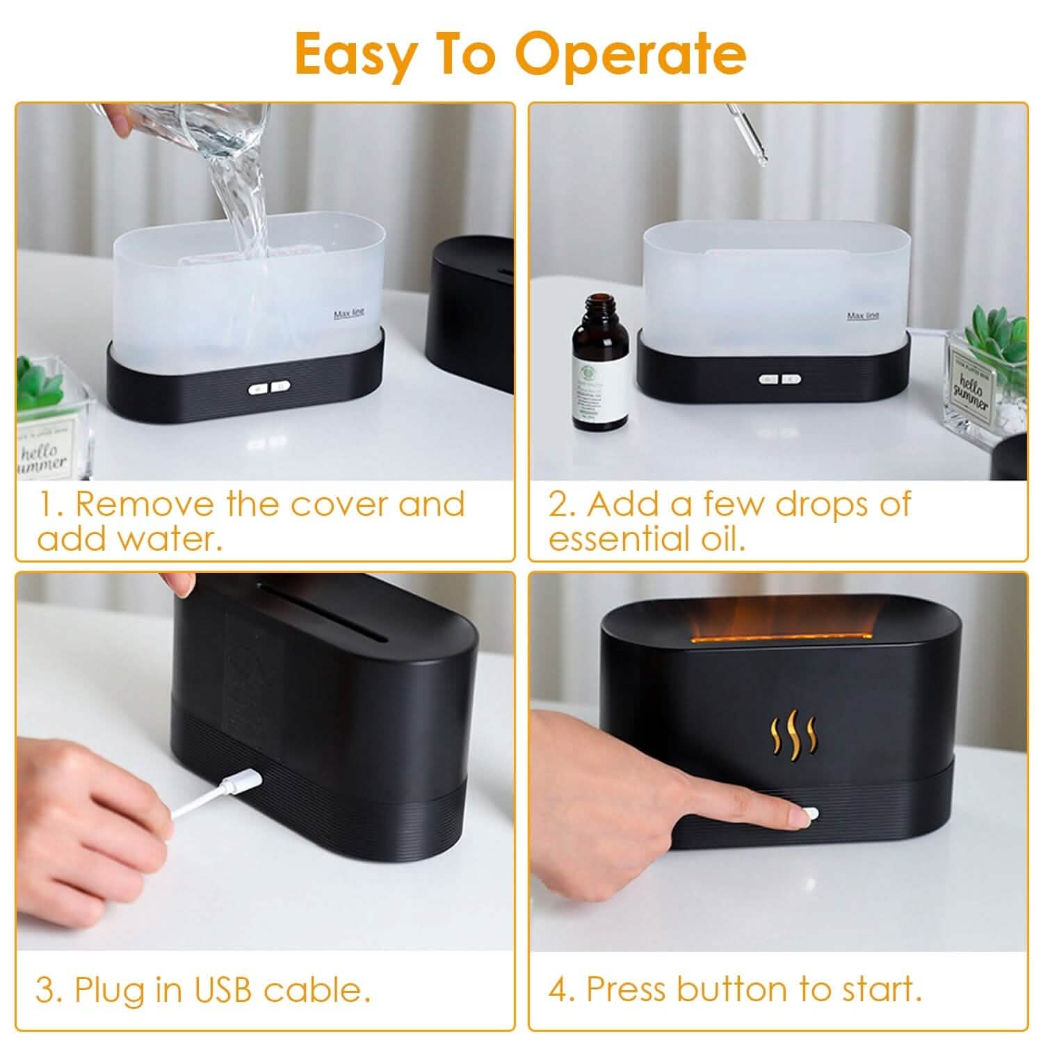 3D Flame Air Humidifier Health & Wellness - Tophatter Daily Deals