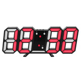 3D LED Digital Wall Clock Black Red Household Appliances - Tophatter Daily Deals