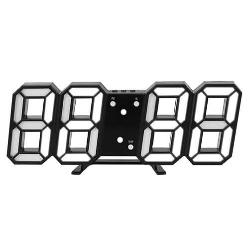 3D LED Digital Wall Clock Black White Household Appliances - Tophatter Daily Deals