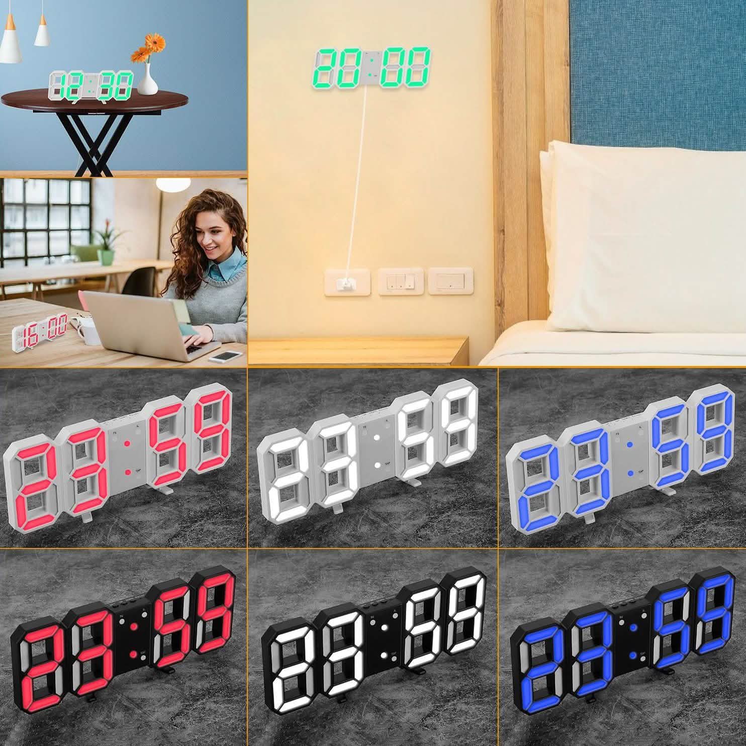 3D LED Digital Wall Clock Household Appliances - Tophatter Daily Deals