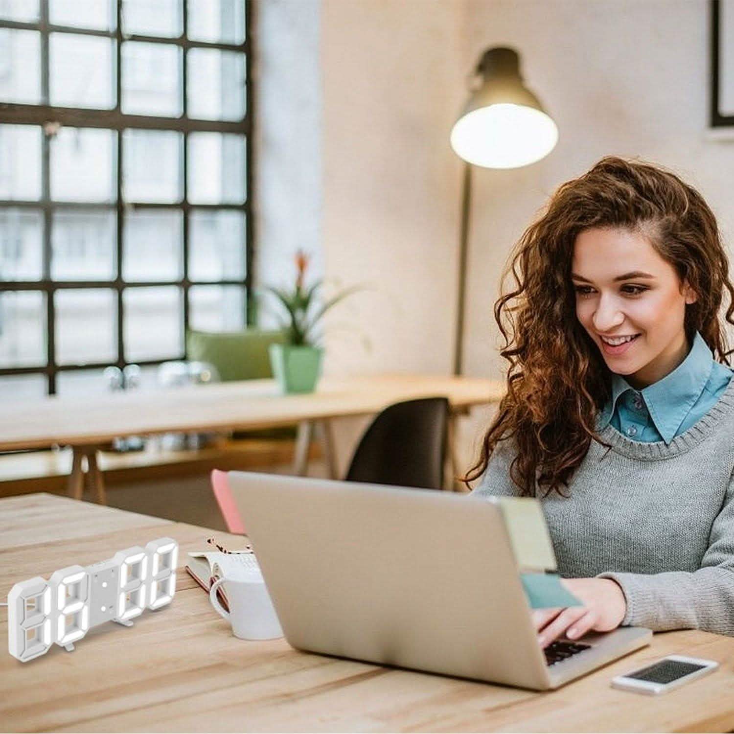 3D LED Digital Wall Clock Household Appliances - Tophatter Daily Deals