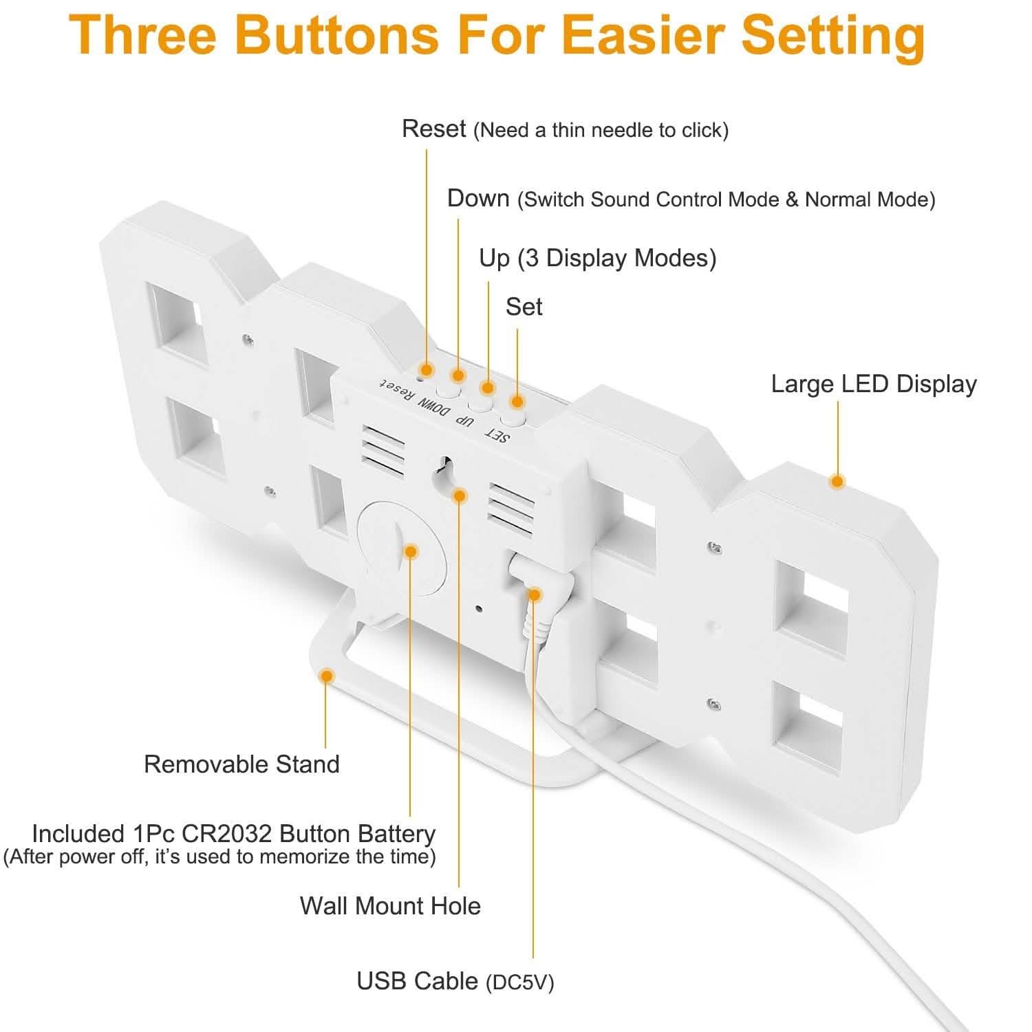 3D LED Digital Wall Clock Household Appliances - Tophatter Daily Deals