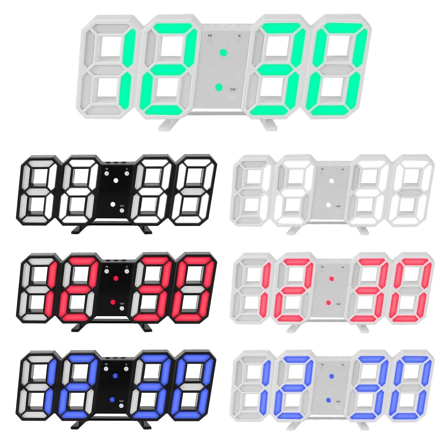 3D LED Digital Wall Clock Household Appliances - Tophatter Daily Deals