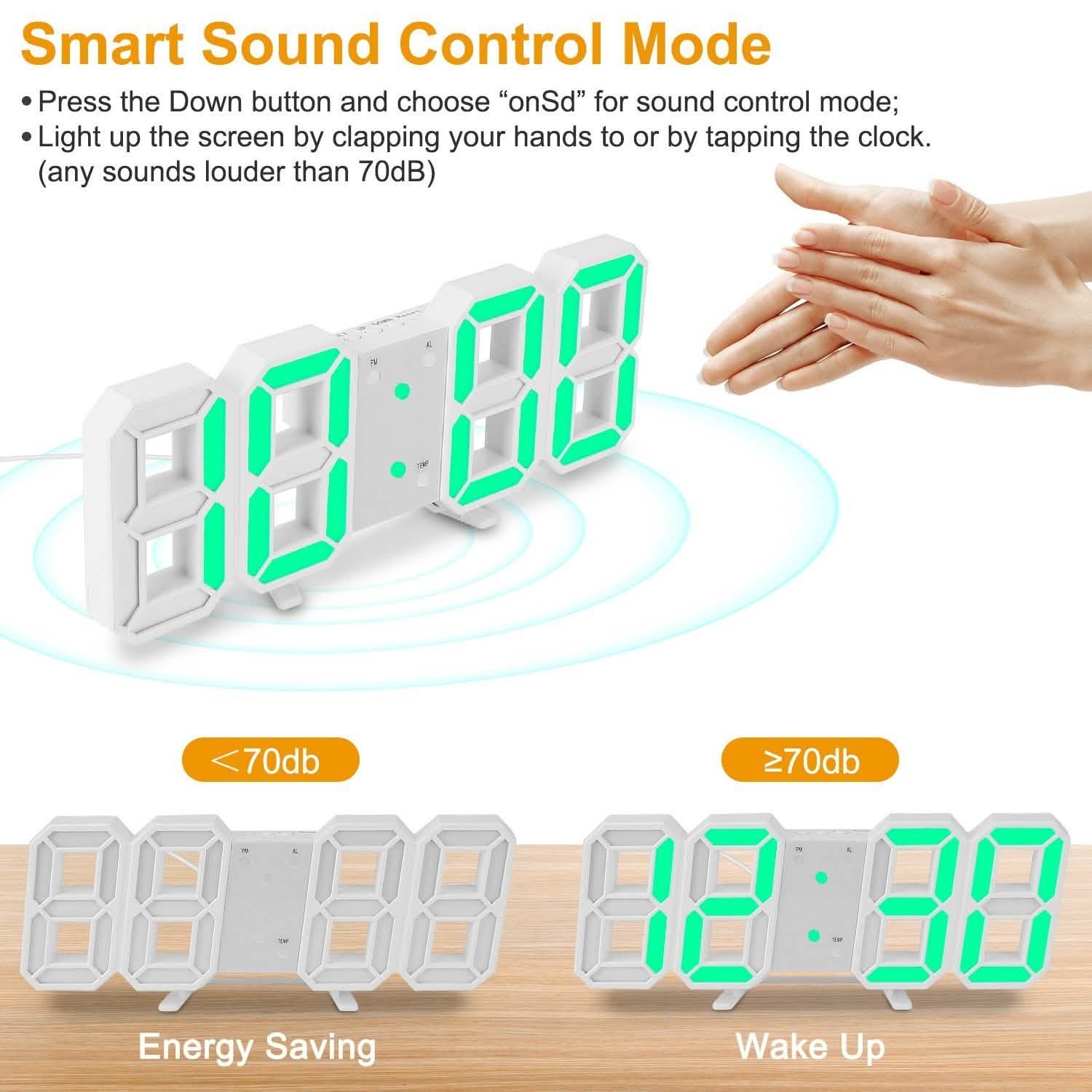 3D LED Digital Wall Clock Household Appliances - Tophatter Daily Deals