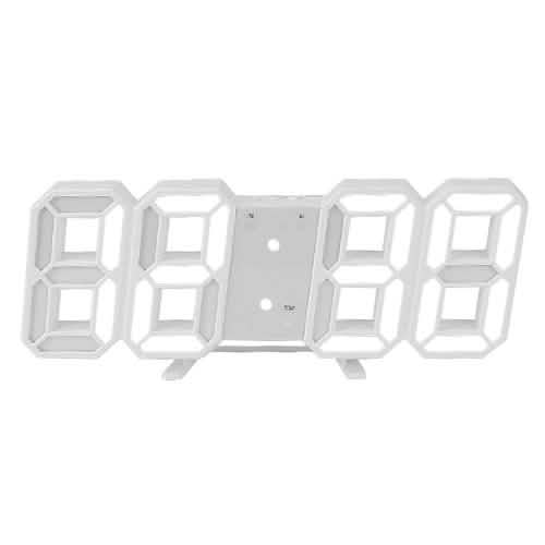 3D LED Digital Wall Clock White White Household Appliances - Tophatter Daily Deals