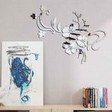 3D Mirror Flower Removable Wall Sticker Furniture & Decor - Tophatter Daily Deals