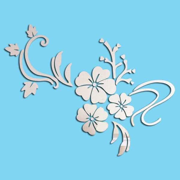 3D Mirror Flower Removable Wall Sticker Furniture & Decor - Tophatter Daily Deals