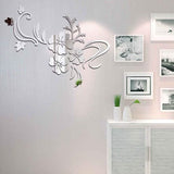 3D Mirror Flower Removable Wall Sticker Furniture & Decor - Tophatter Daily Deals