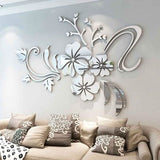 3D Mirror Flower Removable Wall Sticker Furniture & Decor - Tophatter Daily Deals
