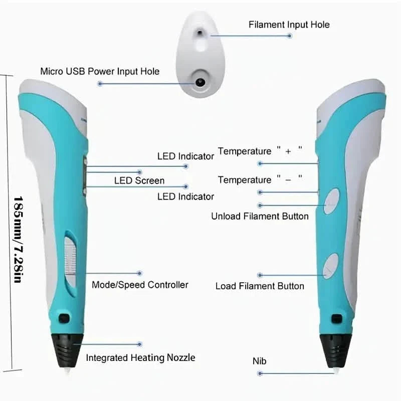 3D Printing Pen With Display - Includes 3D Pen School, Office & Art Supplies - Tophatter Daily Deals
