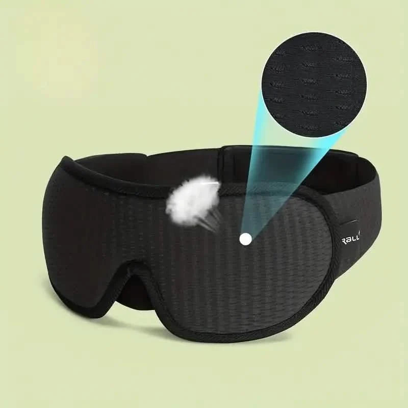 3D Sleeping Mask 100% Blackout Blindfold Sleep Mask Black Health & Wellness - Tophatter Daily Deals