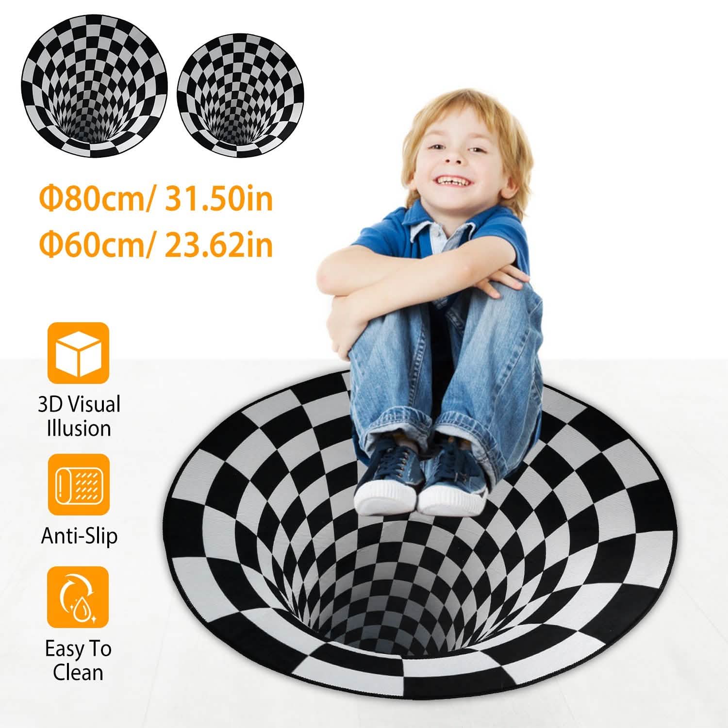 3D Visual Floor Area Anti-Slip Mat Furniture & Decor - Tophatter Daily Deals