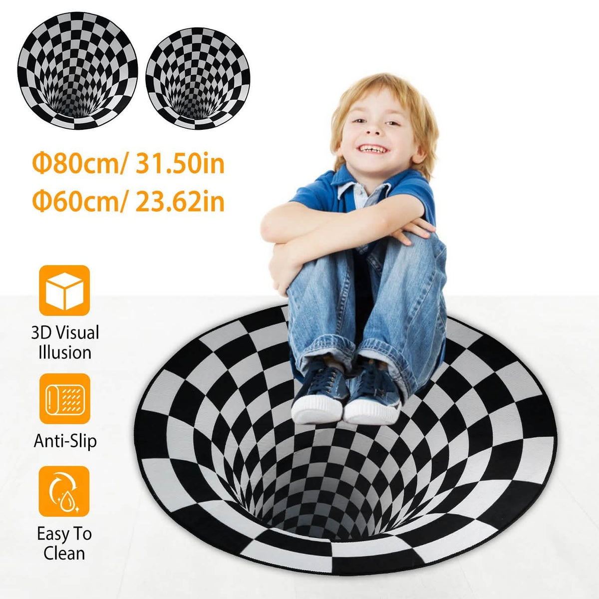 3D Visual Floor Area Anti-Slip Mat Furniture & Decor - Tophatter Daily Deals
