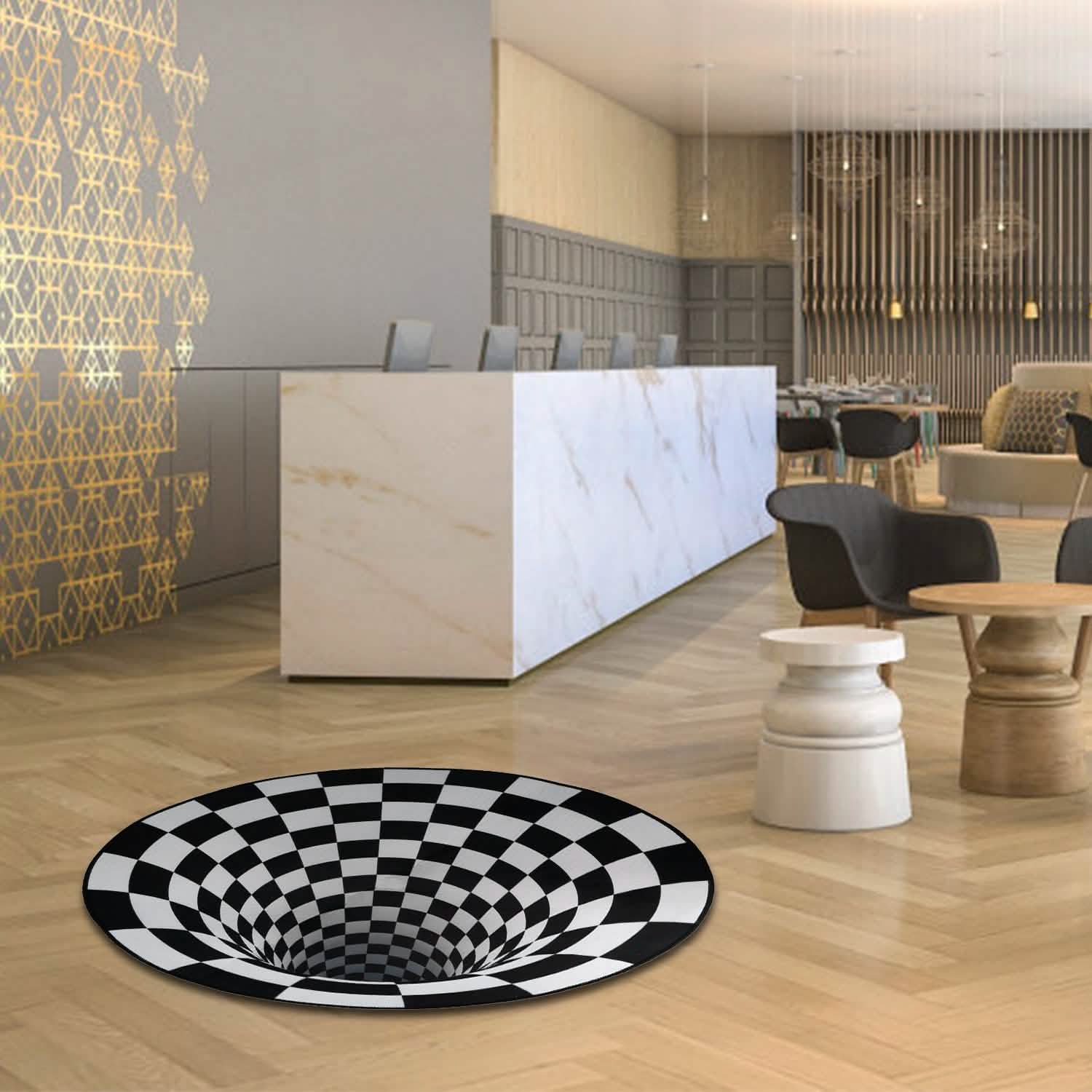 3D Visual Floor Area Anti-Slip Mat Furniture & Decor - Tophatter Daily Deals