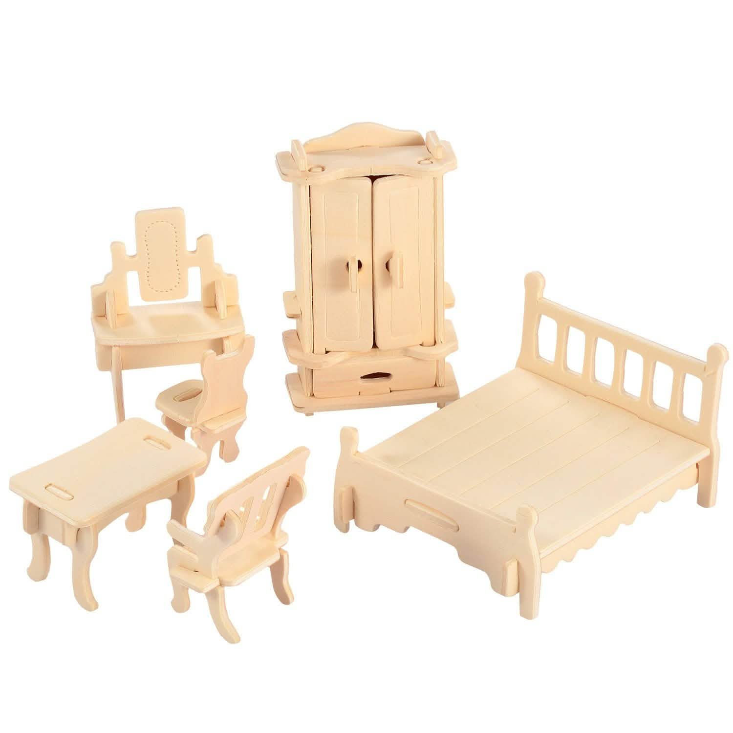 3D Wooden Dollhouse Furniture Puzzles Toys & Games - Tophatter Daily Deals