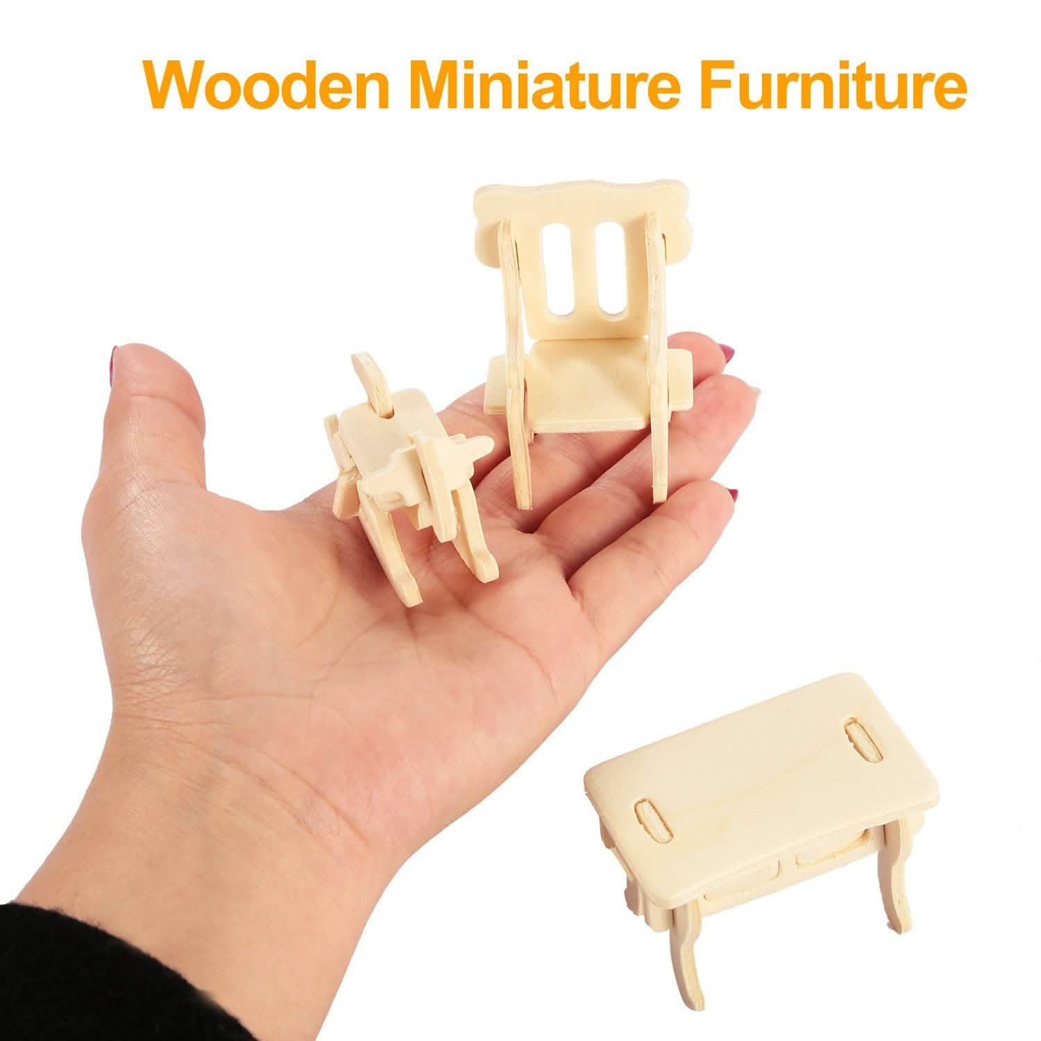 3D Wooden Dollhouse Furniture Puzzles Toys & Games - Tophatter Daily Deals