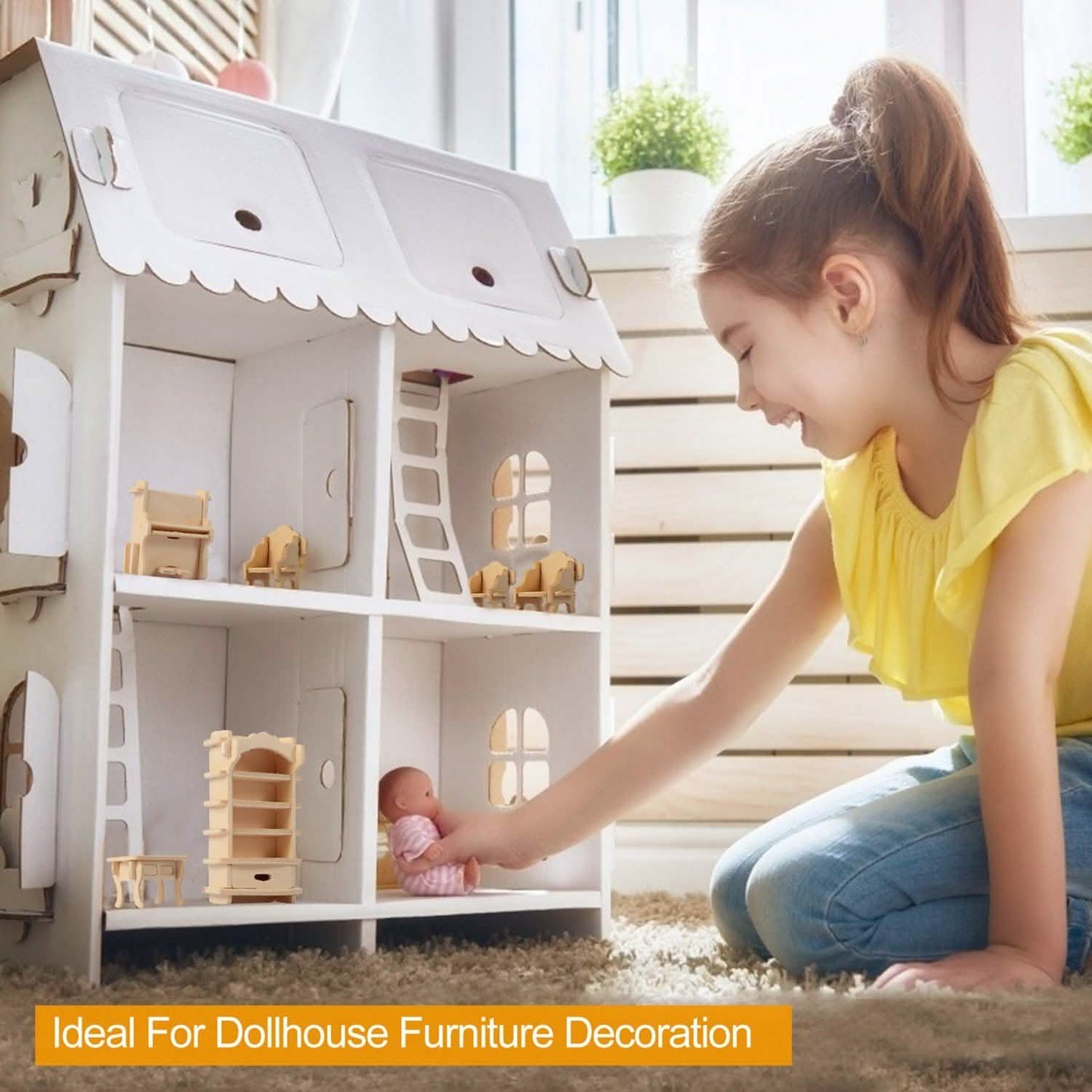 3D Wooden Dollhouse Furniture Puzzles Toys & Games - Tophatter Daily Deals