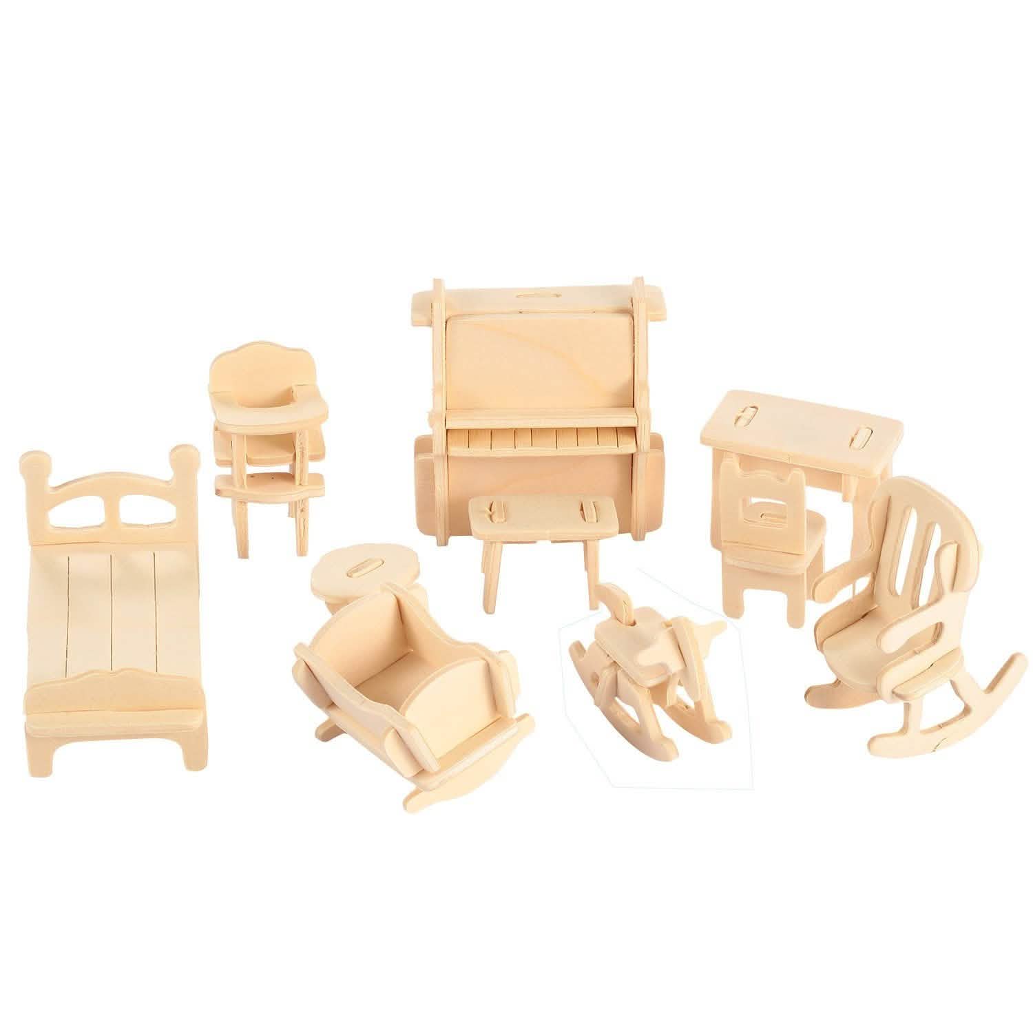 3D Wooden Dollhouse Furniture Puzzles Toys & Games - Tophatter Daily Deals