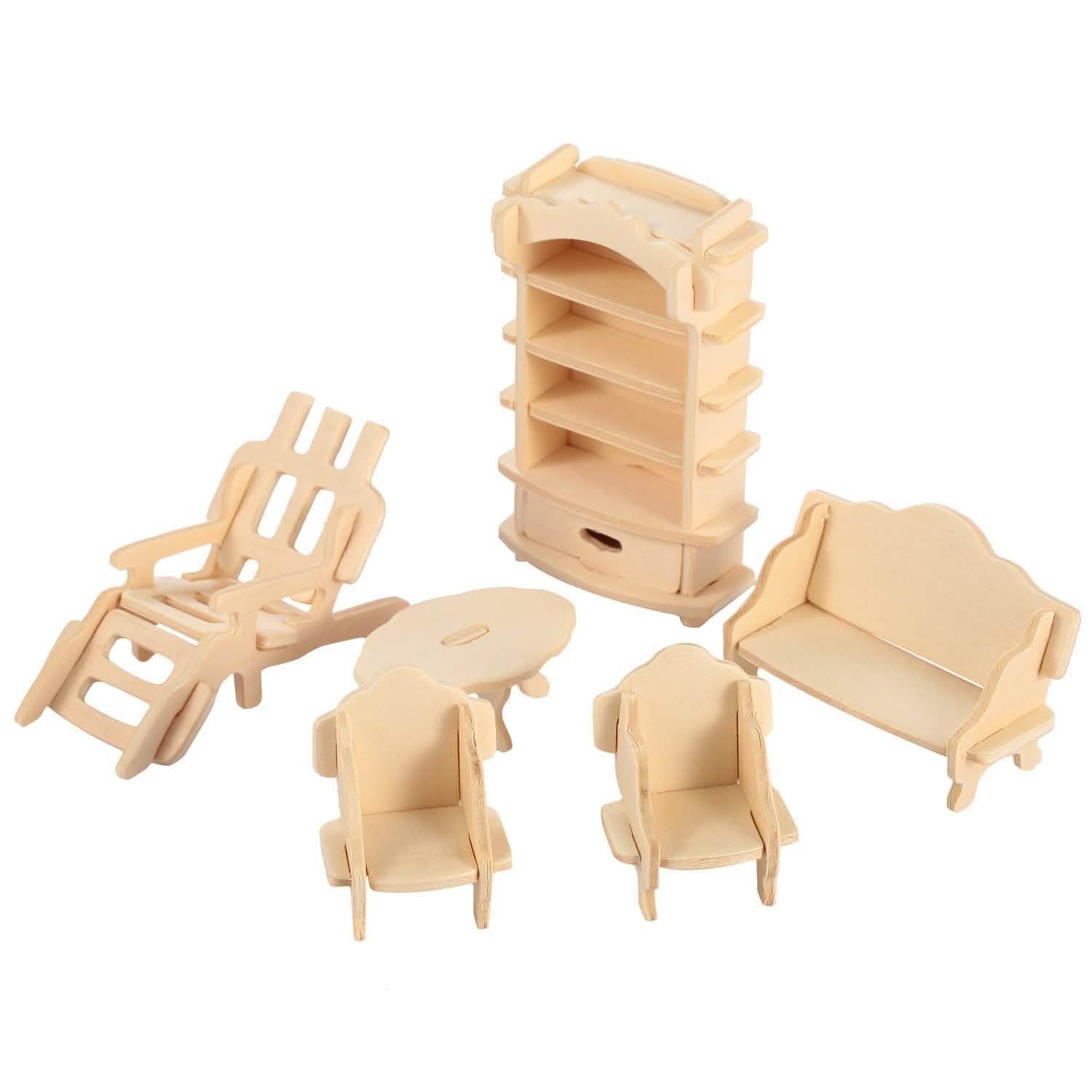 3D Wooden Dollhouse Furniture Puzzles Toys & Games - Tophatter Daily Deals