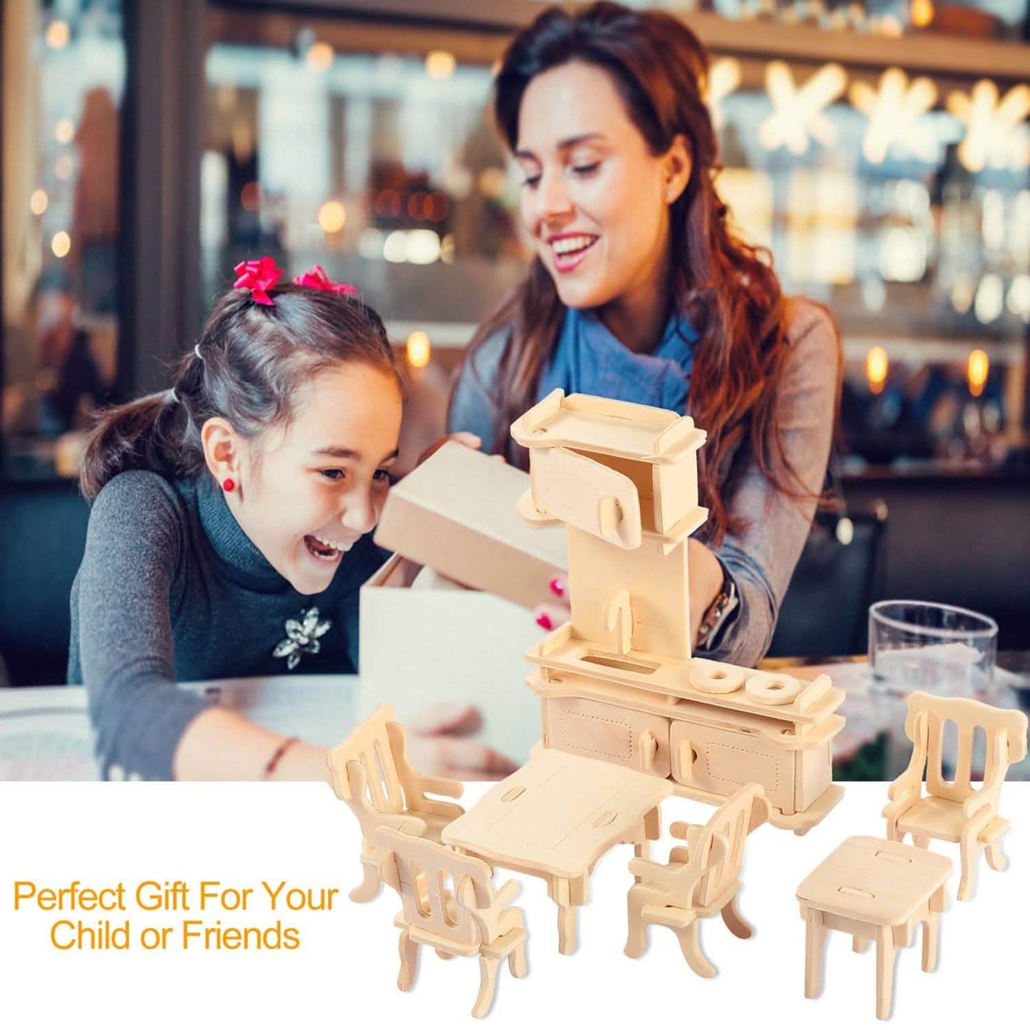 3D Wooden Dollhouse Furniture Puzzles Toys & Games - Tophatter Daily Deals