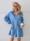 Button Up Pocketed Raw Hem Denim Dress Casual Dresses - Tophatter Daily Deals