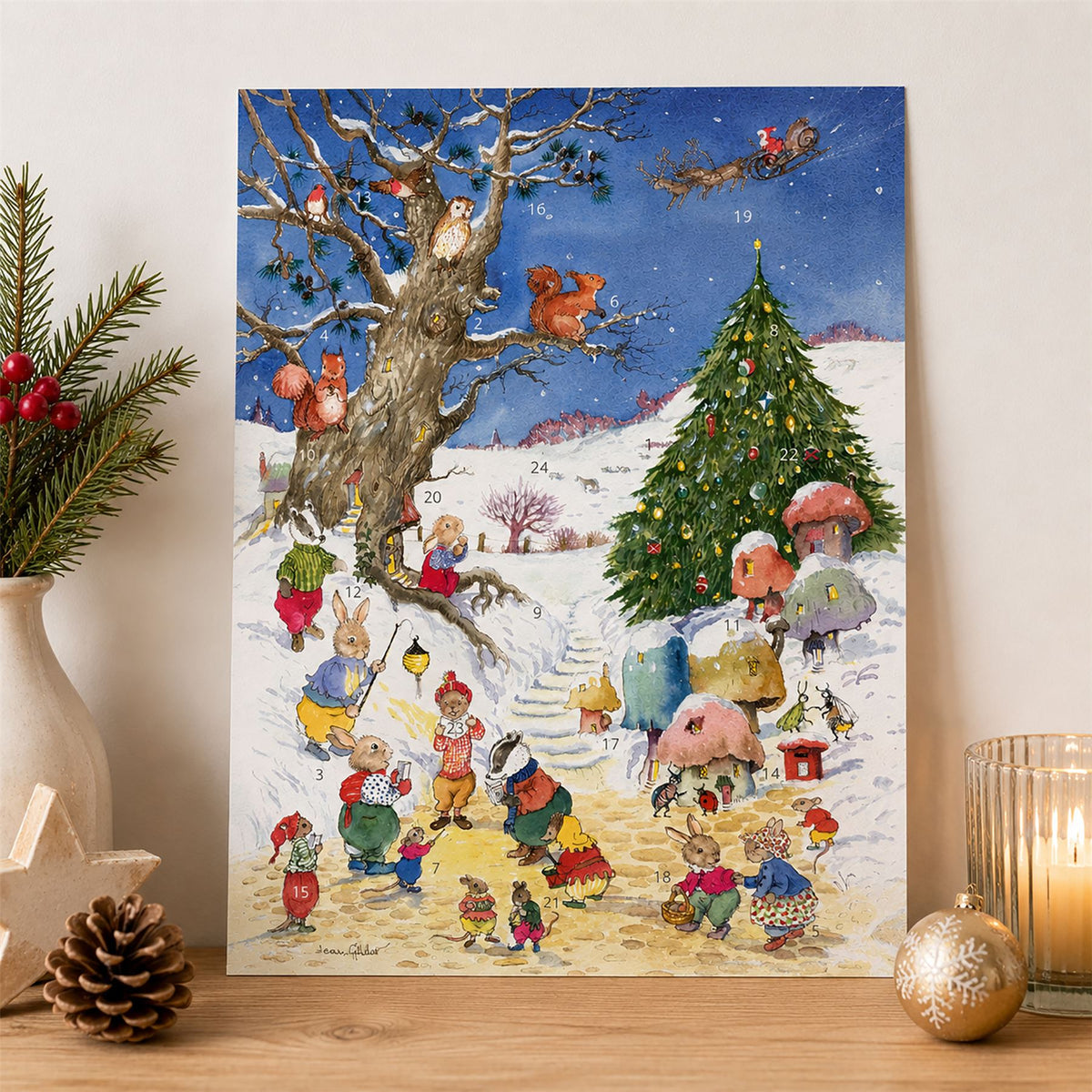 Christmas in the Woods A4 Advent Calendar, Vintage Picture Advent Calendar Advent Calendar - Tophatter Daily Deals