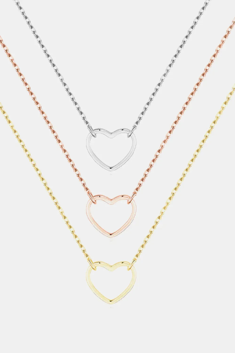 925 Sterling Silver Heart Shape Pendant Necklace Necklaces - Tophatter Daily Deals