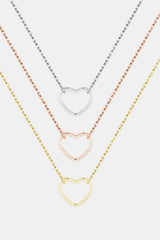 925 Sterling Silver Heart Shape Pendant Necklace Necklaces - Tophatter Daily Deals