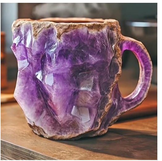 400ml Resin Mineral Crystal Coffee Mugs With Handles Elegant Fake Mineral Crystal Cup For Workplace Home Decor Christmas Gift Kitchen Gadgets 0 - Tophatter Daily Deals