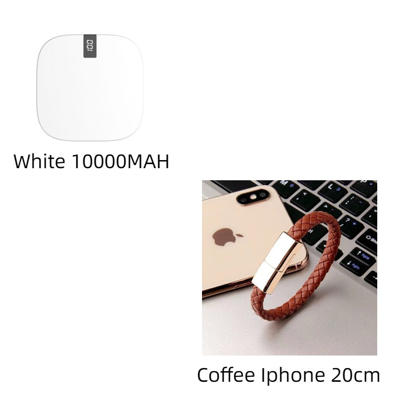 10000 mAh Mini Power Bank Fast Input Digital Display Powerbank White Suit I 10000MAH 0 - Tophatter Daily Deals