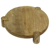 Set of 3 Round Mango Wood Serving Platters, Raised Serving Boards Serving Board - Tophatter Daily Deals