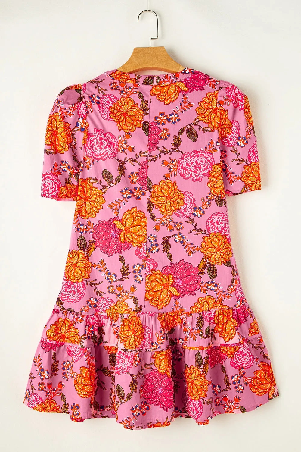 Ruffled Printed Short Sleeve Mini Dress Casual Dresses - Tophatter Daily Deals