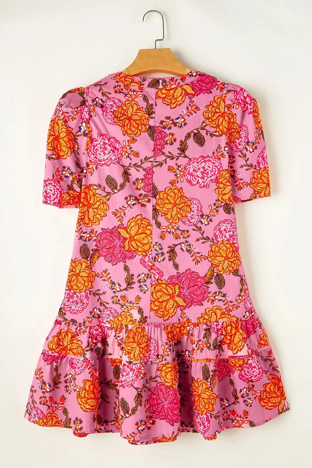 Ruffled Printed Short Sleeve Mini Dress Casual Dresses - Tophatter Daily Deals