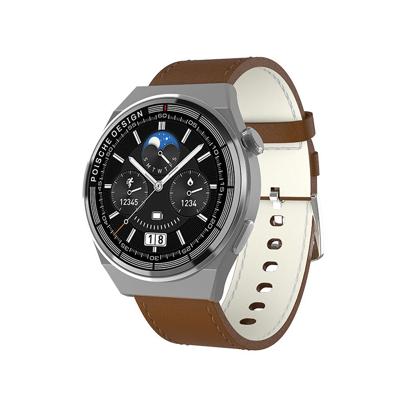 Bluetooth Call Offline Payment NFC Access Control Blood Sugar Music Smartwatch Brown leather 0 - Tophatter Daily Deals