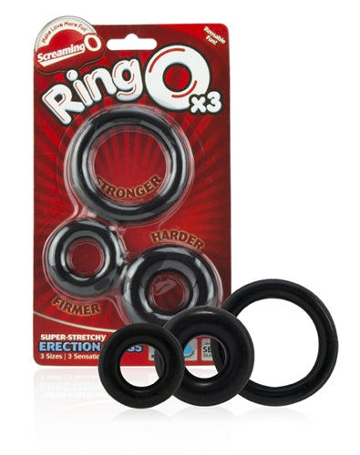 RingO X3 Cock Rings Mixed Pack - Black > Cock Ring > Sets - Tophatter Daily Deals