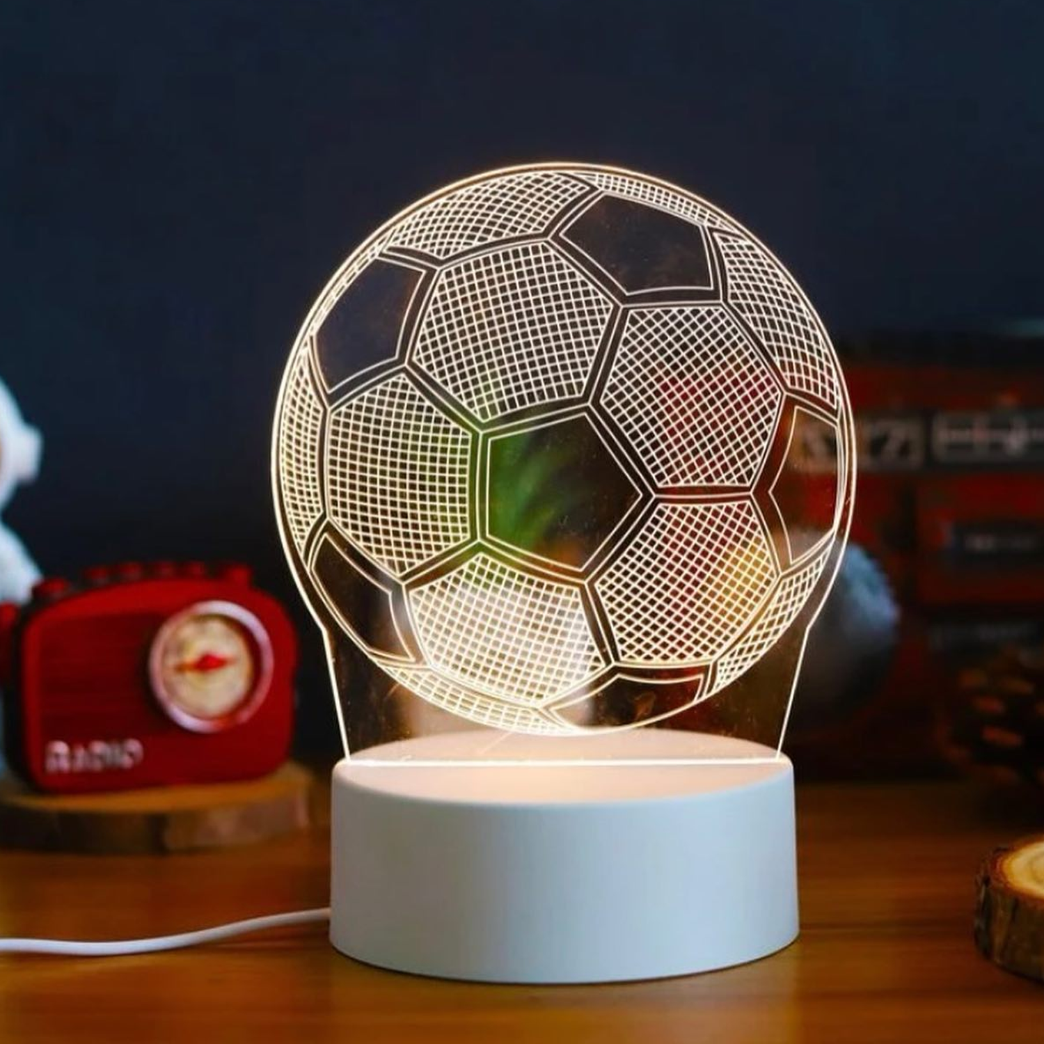 3D Illusion Lamp – Visualization Color LED Night Lights with Remote Control Electronic - Tophatter Daily Deals