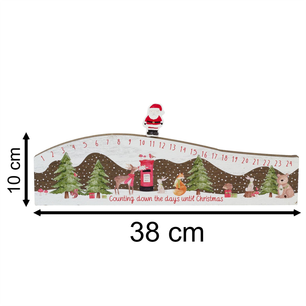 Children's Winter Wonderland Wooden Christmas Advent Calendar Block - 38cm Advent Calendar - Tophatter Daily Deals