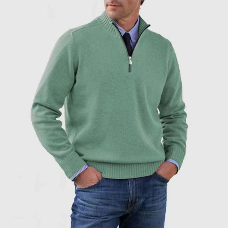 Soft Men's Stand Collar Sweater - Slim Fit, Acrylic Green 3D Changing Face Moving Picture Frame - Tophatter Daily Deals